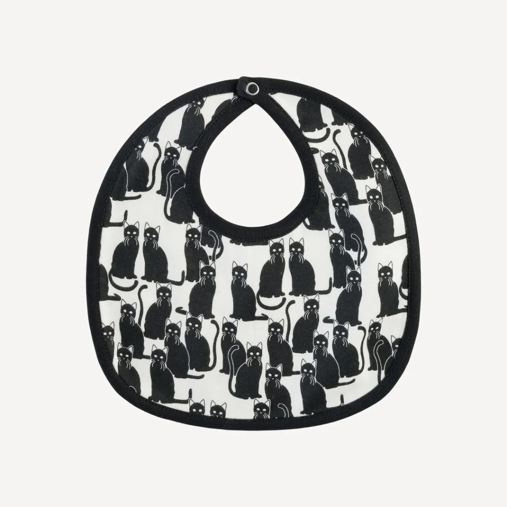 NWT Kate Quinn Black Cat Organic Cotton Bib Small S